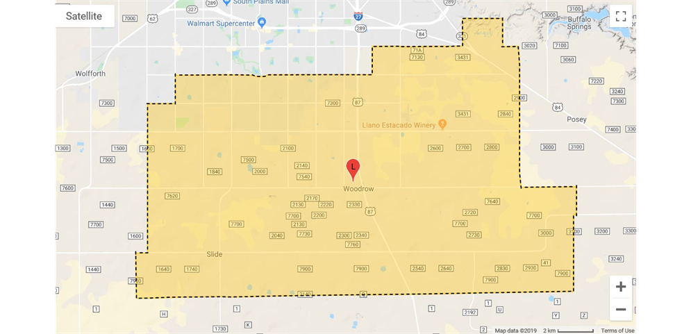 2023 Lubbock Cooper Little League Boundry Map